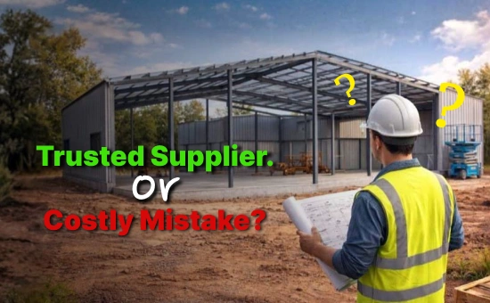 Engineer assessing a steel structure project, illustrating how supplier accreditation helps prevent costly mistakes in construction supply.